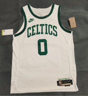 Tatum 0 Celtics 75th Anniversary Jersey white player version